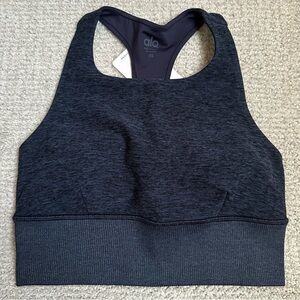 Alo Yoga Alosoft Women's Serenity Sports Bra, Rich Navy Heather, XS, New